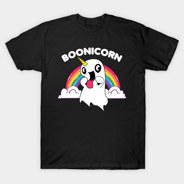 Boonicorn Cute Unicorn Rainbow Ghost Halloween Costume T-Shirt by HCMGift